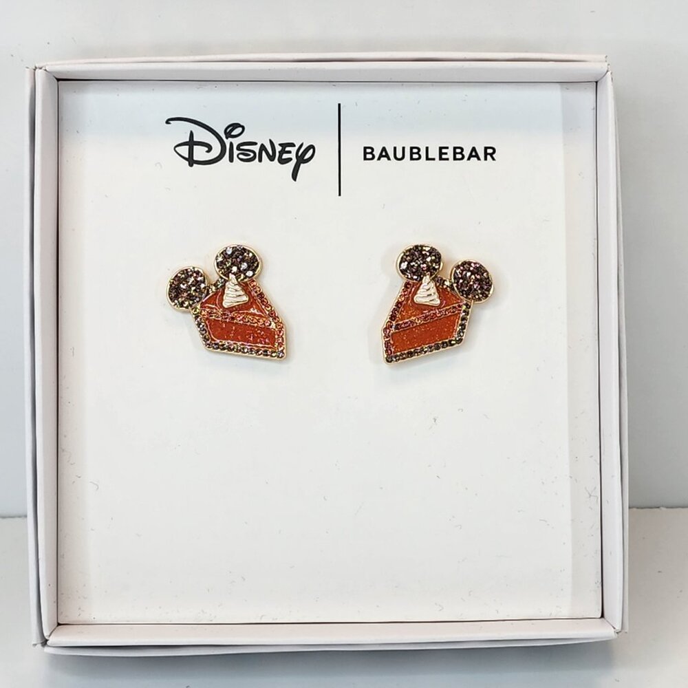 Disney Baublebar Stud Earrings | OS | Pumpkin Pie Whipped Cream Mouse Ears NEW